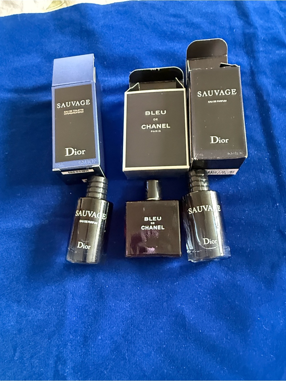 Dior Sauvage & Chanel Bleu Mini Fragrance Set - Black/Blue